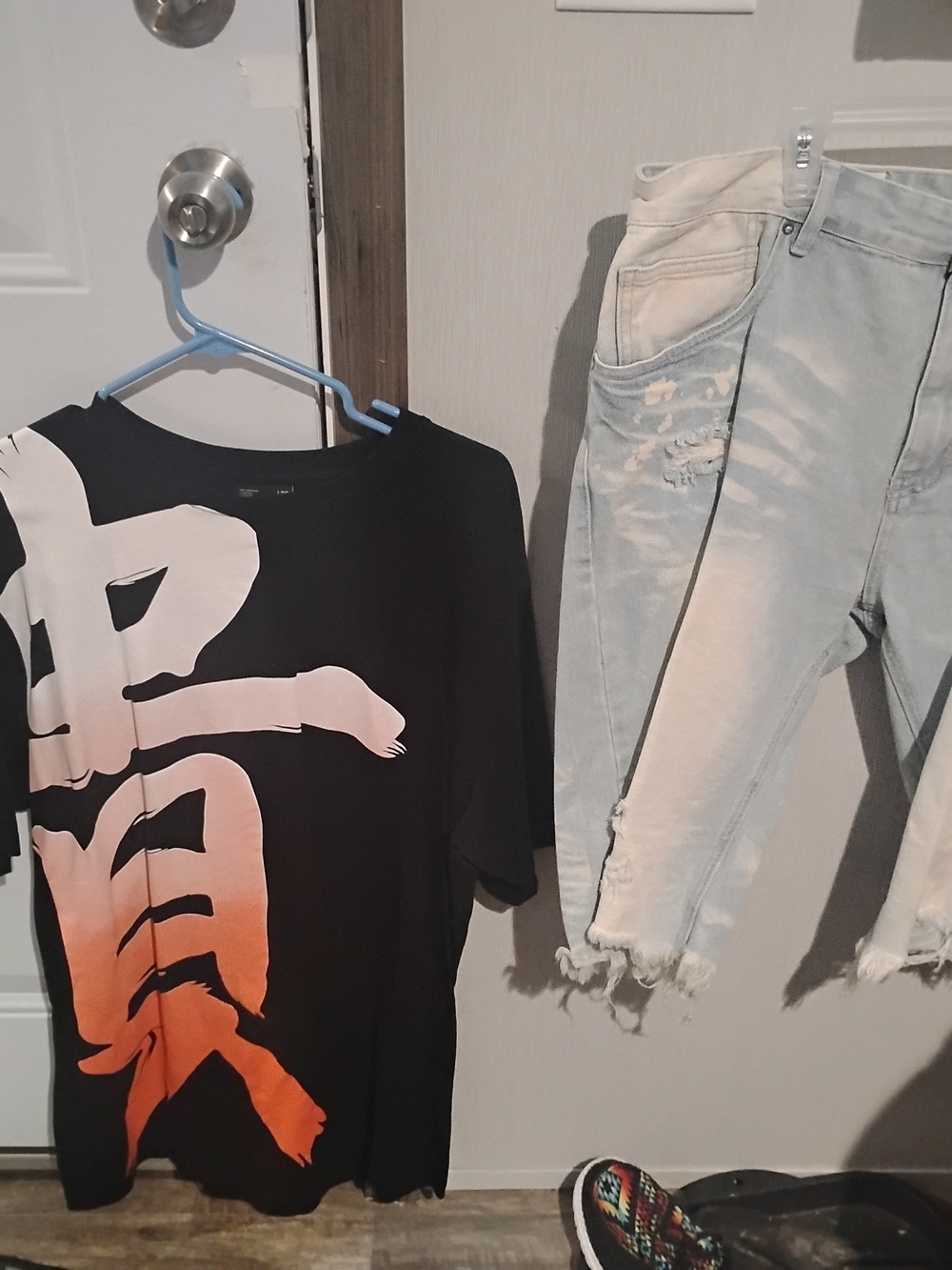 Graphic Black Tee with Orange Gradient Print